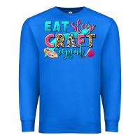 True Royal eat sleep craft repeat Premium Sweatshirt - NancyCooperArtShop