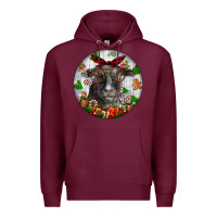 Burgundy christmas dorper sheep Premium Hoodie - LillyAllenDesigns