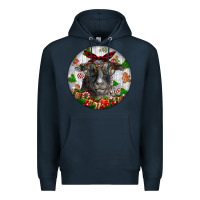 Navy christmas dorper sheep Premium Hoodie - LillyAllenDesigns