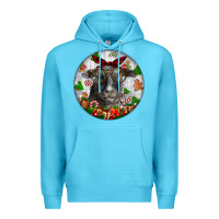Ocean Blue christmas dorper sheep Premium Hoodie - LillyAllenDesigns