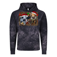 Cloud Black christmas heifers with leopard and cowhide background Vintage Hoodie - RanaPortraitStore
