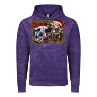 Cloud Purple christmas heifers with leopard and cowhide background Vintage Hoodie - RanaPortraitStore