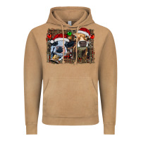Vintage Camel christmas heifers with leopard and cowhide background Vintage Hoodie - RanaPortraitStore