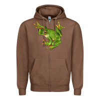 Chestnut White Lipped Tree Frog Illustrations Zipper Hoodie - LillyAllenDesigns