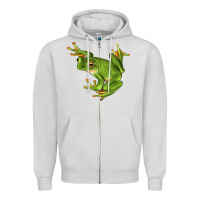Dove Grey White Lipped Tree Frog Illustrations Zipper Hoodie - LillyAllenDesigns