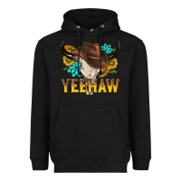 Black yeehaw bull skull Heavyweight Hoodie - NancyCooperArtShop