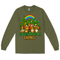 Army Green hangin with my gnomes with rainbow Long Sleeve Tee - AdoDesignShop