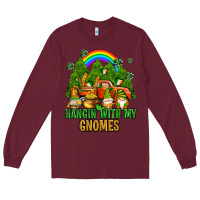 Burgundy hangin with my gnomes with rainbow Long Sleeve Tee - AdoDesignShop