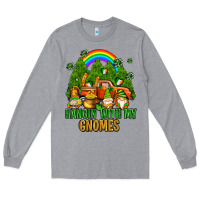 Heather Grey hangin with my gnomes with rainbow Long Sleeve Tee - AdoDesignShop