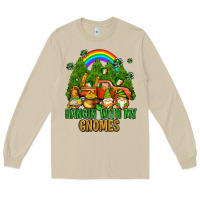 Mushroom hangin with my gnomes with rainbow Long Sleeve Tee - AdoDesignShop