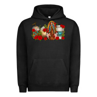 Pigment Black Lady of Guadalupe Coffee Cups Urban Hoodie - texasbilliewilder
