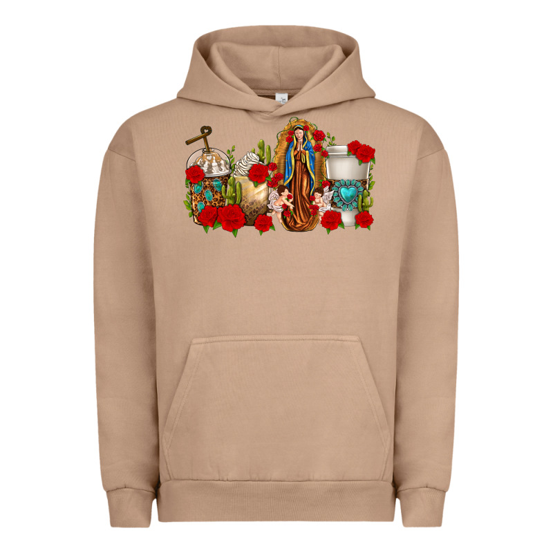 Lady Of Guadalupe Coffee Cups Urban Hoodie by texasbilliewilder | Teevron