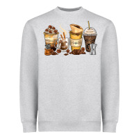 Heather Grey coffee cups Heavyweight Sweatshirt - Zillion Design Studio