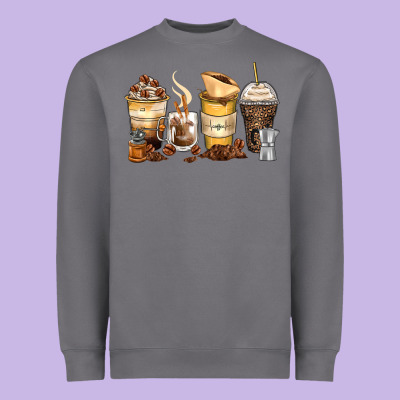 Coffee Cups Heavyweight Sweatshirt Designed By Zillion Design Studio