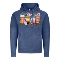 Vintage Denim flowers coffee cups Vintage Hoodie - Zillion Design Studio