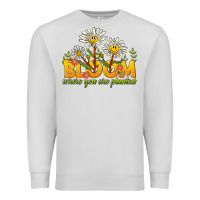 Dove Grey bloom where you are planted Premium Sweatshirt - NancyCooperArtShop