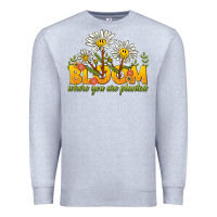 Heather Grey bloom where you are planted Premium Sweatshirt - NancyCooperArtShop