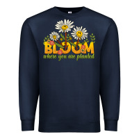 Navy bloom where you are planted Premium Sweatshirt - NancyCooperArtShop