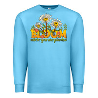 Ocean Blue bloom where you are planted Premium Sweatshirt - NancyCooperArtShop