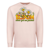 Pale Pink bloom where you are planted Premium Sweatshirt - NancyCooperArtShop