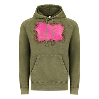 Vintage Olive gemstone pink leopard background Vintage Hoodie - JahusDesignShop