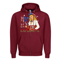 Burgundy born free but now im expensive Zipper Hoodie - NancyCooperArtShop
