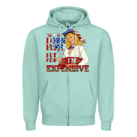 Seafoam born free but now im expensive Zipper Hoodie - NancyCooperArtShop