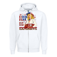 White born free but now im expensive Zipper Hoodie - NancyCooperArtShop