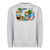 Heather Grey cruise life coffee cups Heavyweight Sweatshirt - Zillion Design Studio