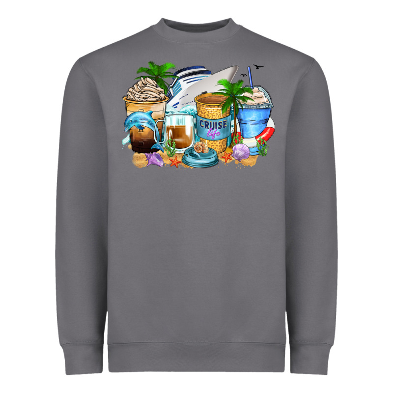 Cruise Life Coffee Cups Heavyweight Sweatshirt by Zillion Design Studio | Teevron