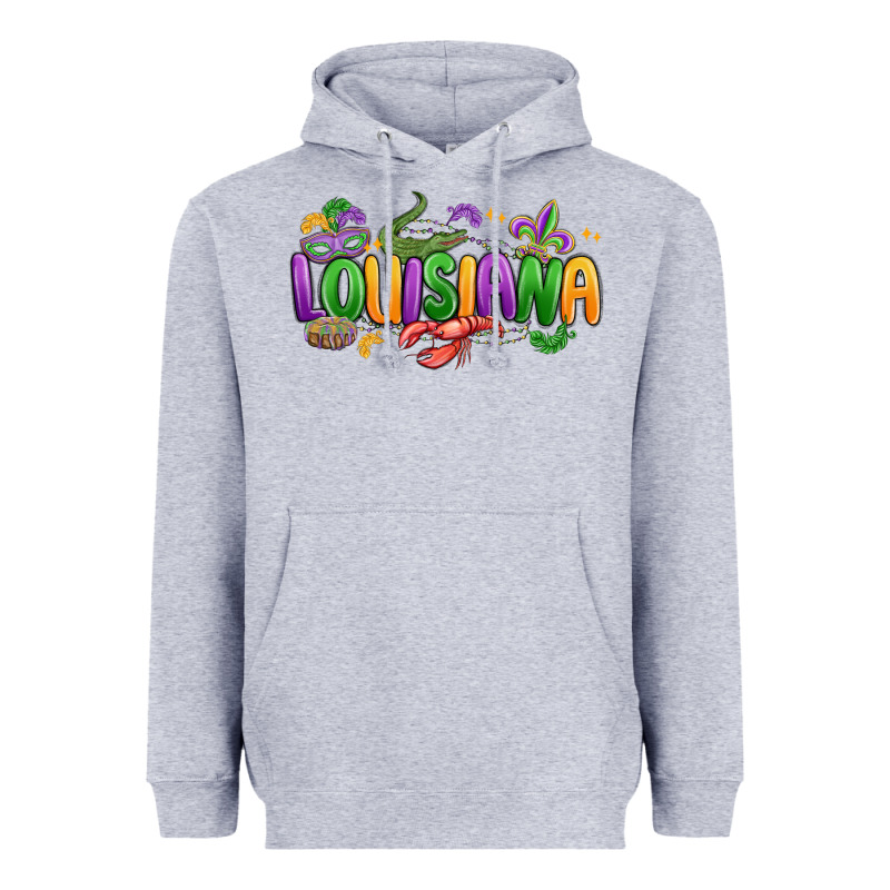 Mardi Gras Louisiana Heavyweight Hoodie by MaliasSmallBusiness | Teevron