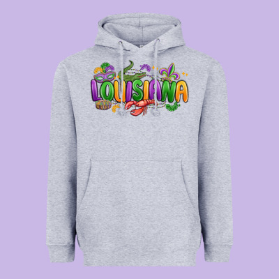 Mardi Gras Louisiana Heavyweight Hoodie Designed By Maliassmallbusiness