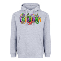 Heather Grey mardi gras louisiana Heavyweight Hoodie - MaliasSmallBusiness