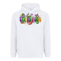 White mardi gras louisiana Heavyweight Hoodie - MaliasSmallBusiness