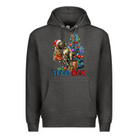 Charcoal Heather Tree Rex T-Rex Premium Hoodie - LillyAllenDesigns