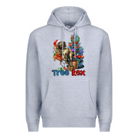 Heather Grey Tree Rex T-Rex Premium Hoodie - LillyAllenDesigns