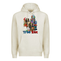 Oatmeal Heather Tree Rex T-Rex Premium Hoodie - LillyAllenDesigns