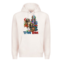 Pale Pink Tree Rex T-Rex Premium Hoodie - LillyAllenDesigns