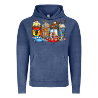 Vintage Denim cartoon characters coffee cups Vintage Hoodie - Zillion Design Studio