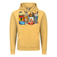 Vintage Mustard cartoon characters coffee cups Vintage Hoodie - Zillion Design Studio