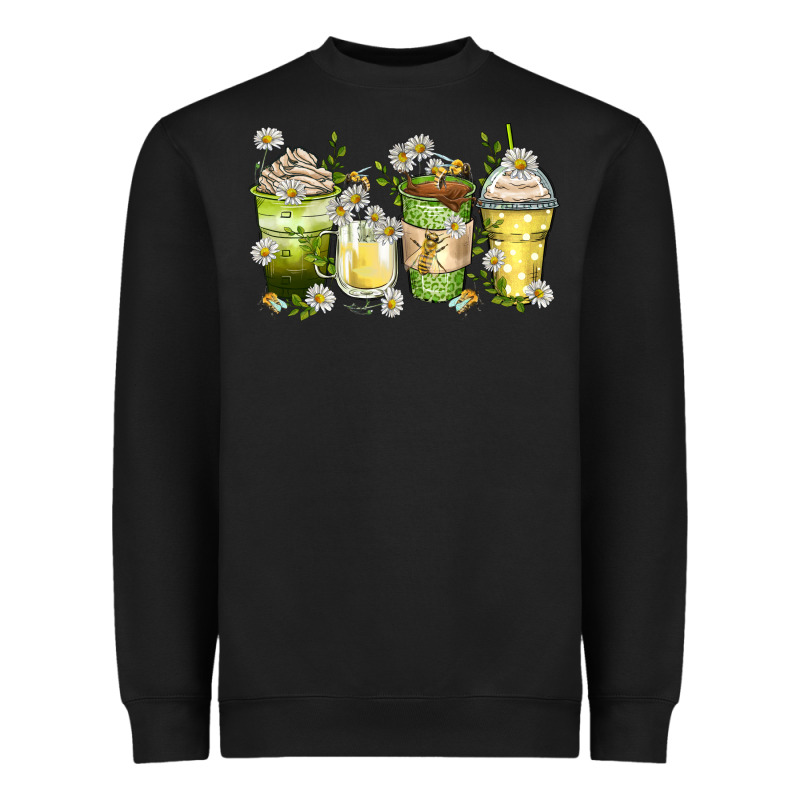 Daisy Coffee Cups Heavyweight Sweatshirt by Zillion Design Studio | Teevron