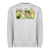 Heather Grey daisy coffee cups Heavyweight Sweatshirt - Zillion Design Studio