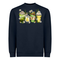 Navy daisy coffee cups Heavyweight Sweatshirt - Zillion Design Studio