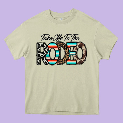 Take Me To The Rodeo Heavy Core Tee Designed By Cowhidedigitalart