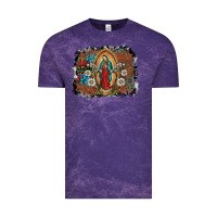 Cloud Purple virgin mary Vintage Tee - SublimationCraftShop
