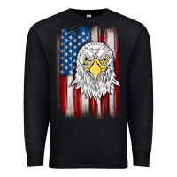 Black American flag eagle Premium Sweatshirt - MaliasSmallBusiness