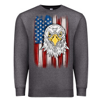 Charcoal Heather American flag eagle Premium Sweatshirt - MaliasSmallBusiness