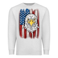 Oatmeal Heather American flag eagle Premium Sweatshirt - MaliasSmallBusiness