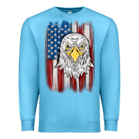 Ocean Blue American flag eagle Premium Sweatshirt - MaliasSmallBusiness