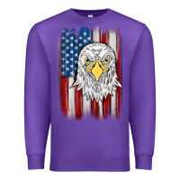 Purple American flag eagle Premium Sweatshirt - MaliasSmallBusiness